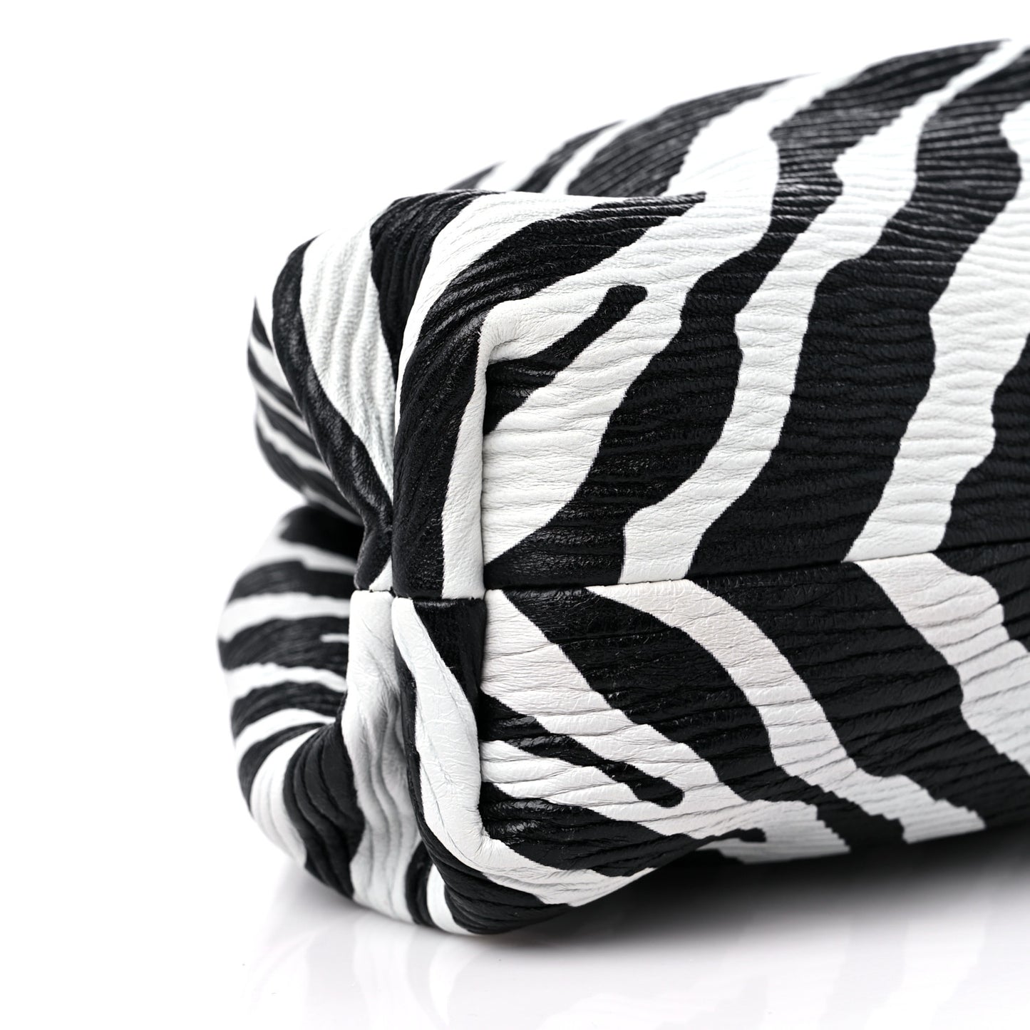 Nappa Zebra Print The Pouch Oversized Clutch White Black