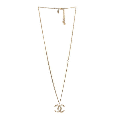 Chanel Pearl CC Pendant Necklace Light Gold 3 of 7