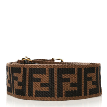 Fendi Ribbon Vitello Seta FF 1974 Adjustable Strap You Fango Marrone Black 2 of 9