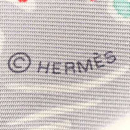 Hermes Silk Isola Di Primavera Twilly Gris Perle Grenadine 3 of 4