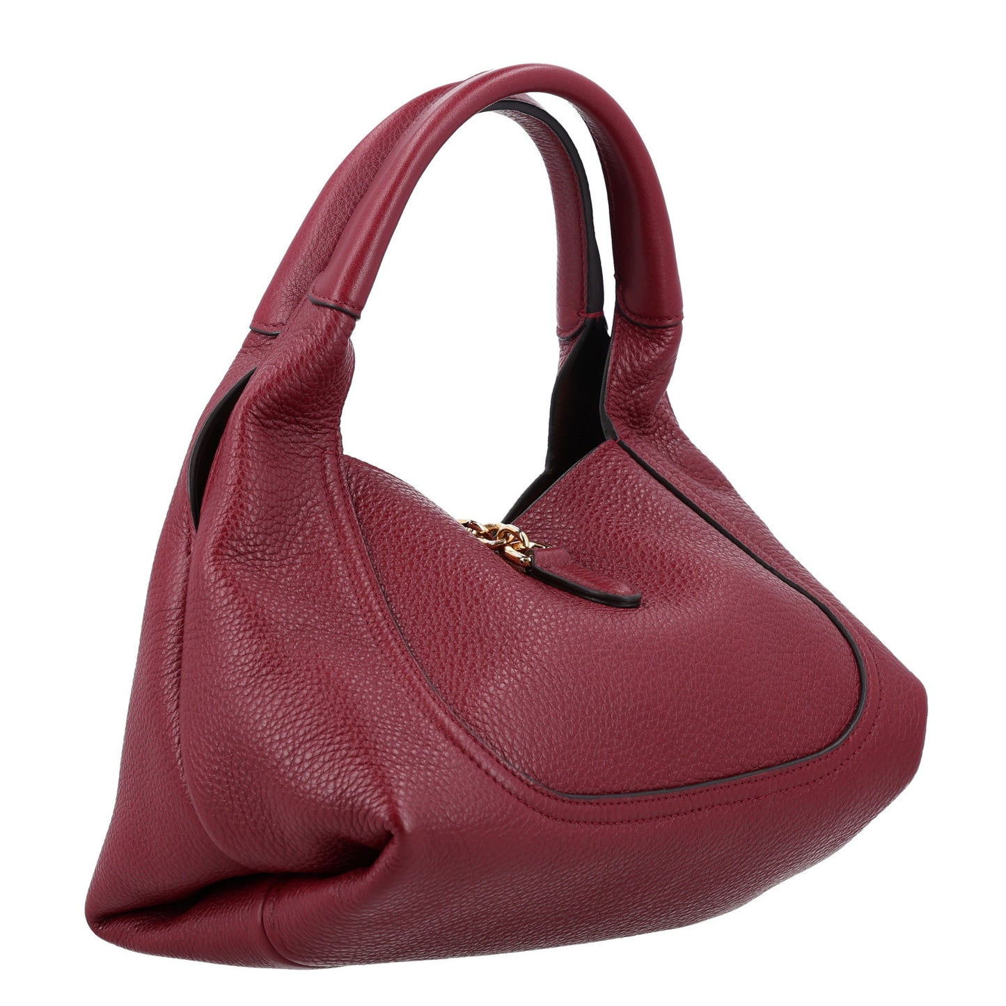 Grained Calfskin Softbit Medium Shoulder Bag Rosso Ancora
