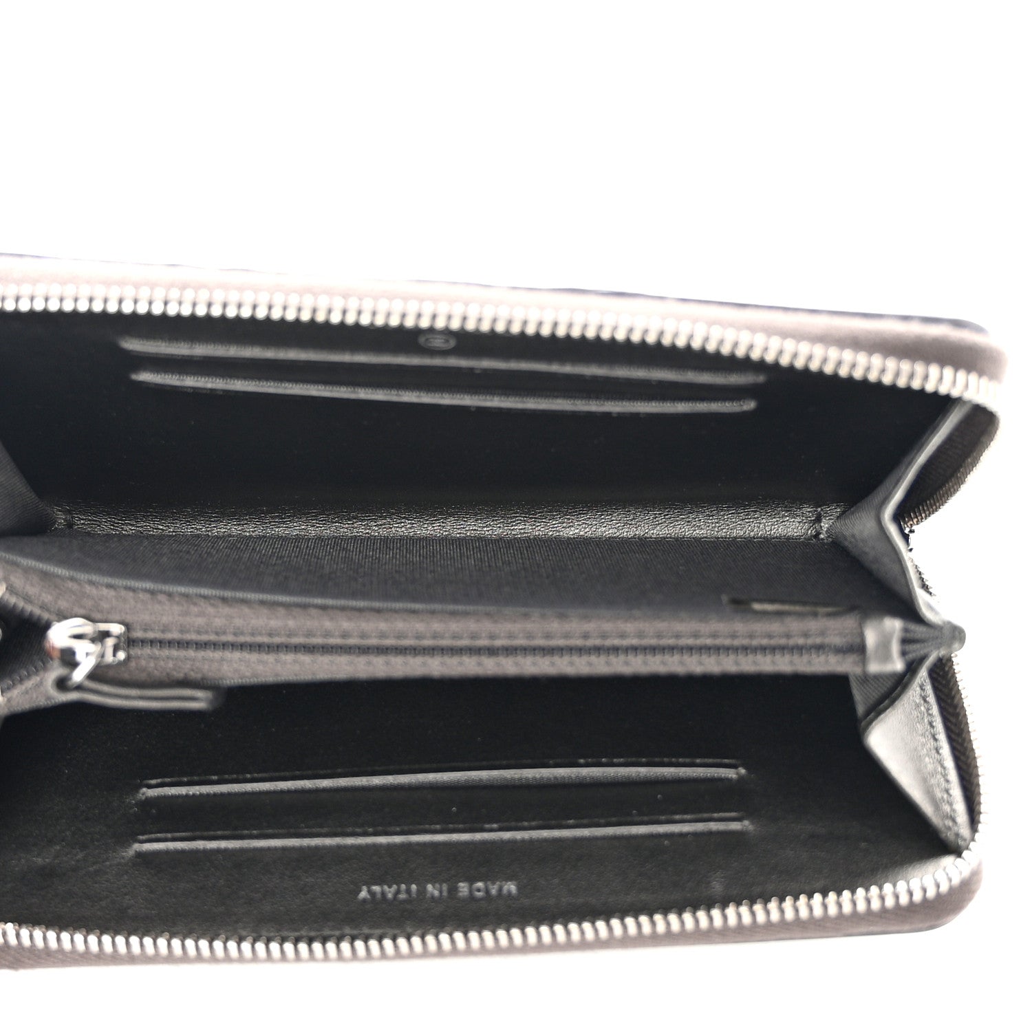 Chanel Caviar Quilted Medium Filigree Zip Around Wallet Dark Silver 5 of 9