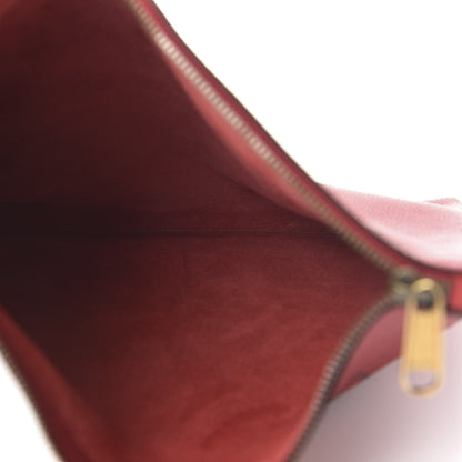 Gucci Pebbled Calfskin Medium Logo Portfolio Clutch Hibiscus Red 5 of 10