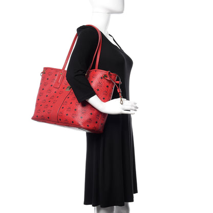MCM Visetos Medium Liz Reversible Shopper Tote Ruby Red 2 of 20