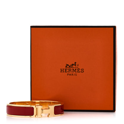 Hermes Enamel Narrow Clic Clac H Bracelet PM Rouge 5 of 5