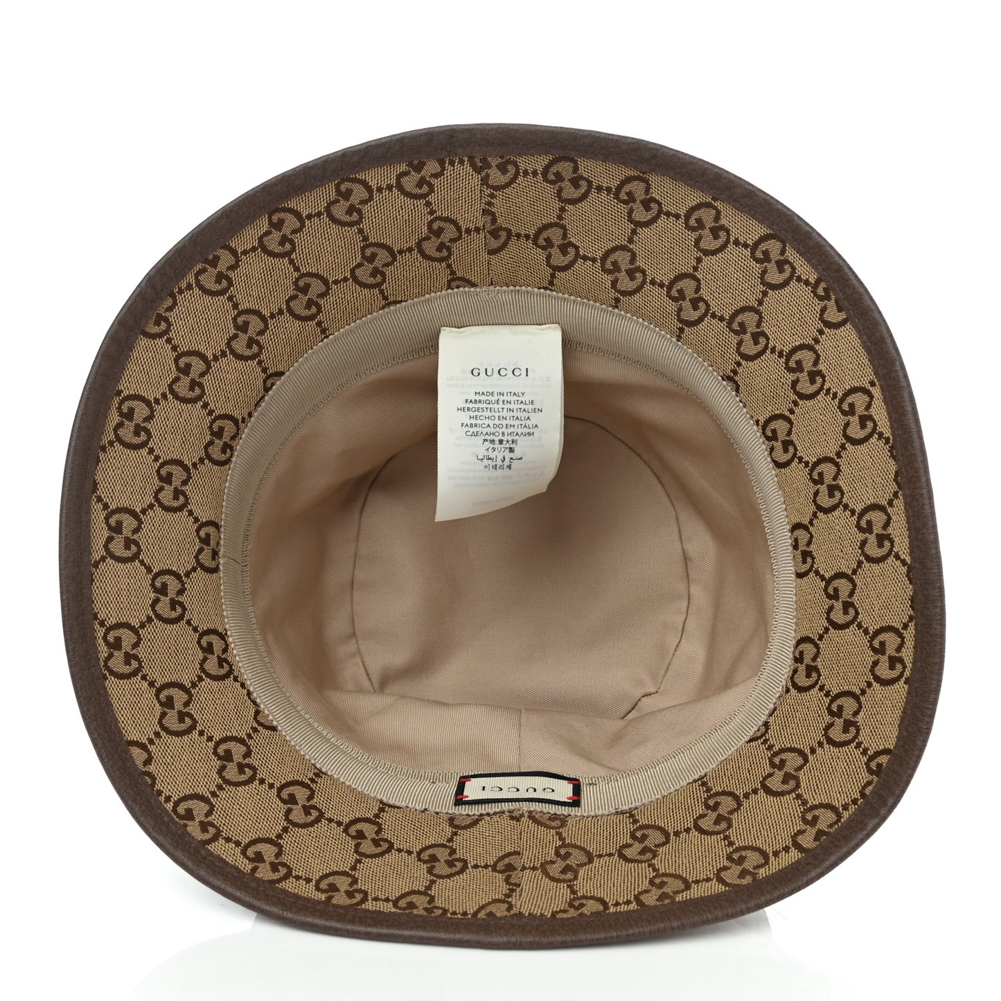 Monogram Textured Dollar Calfskin GG Jago Bucket Hat M Cacao Beige