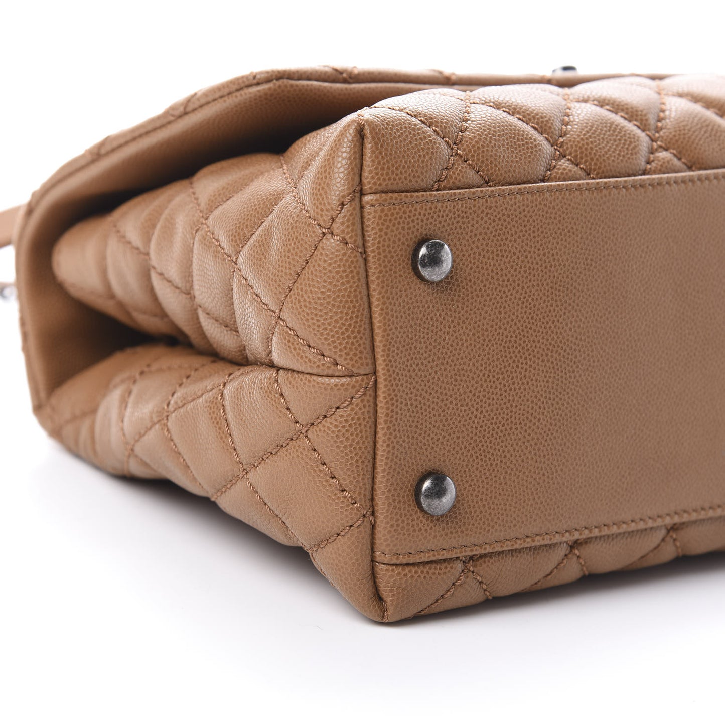 Caviar Quilted Small Coco Handle Flap Camel