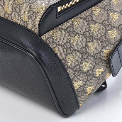 Gucci GG Supreme Monogram Bees Print Small Day Backpack Beige Oro Black 9 of 9