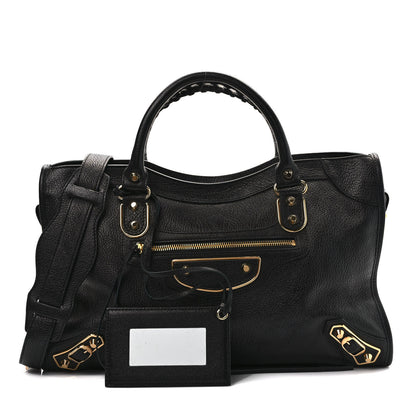 Balenciaga Chevre Gold Metallic Edge Hardware City Black 1 of 10