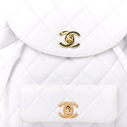Chanel Lambskin Quilted Backpack White 9 of 11