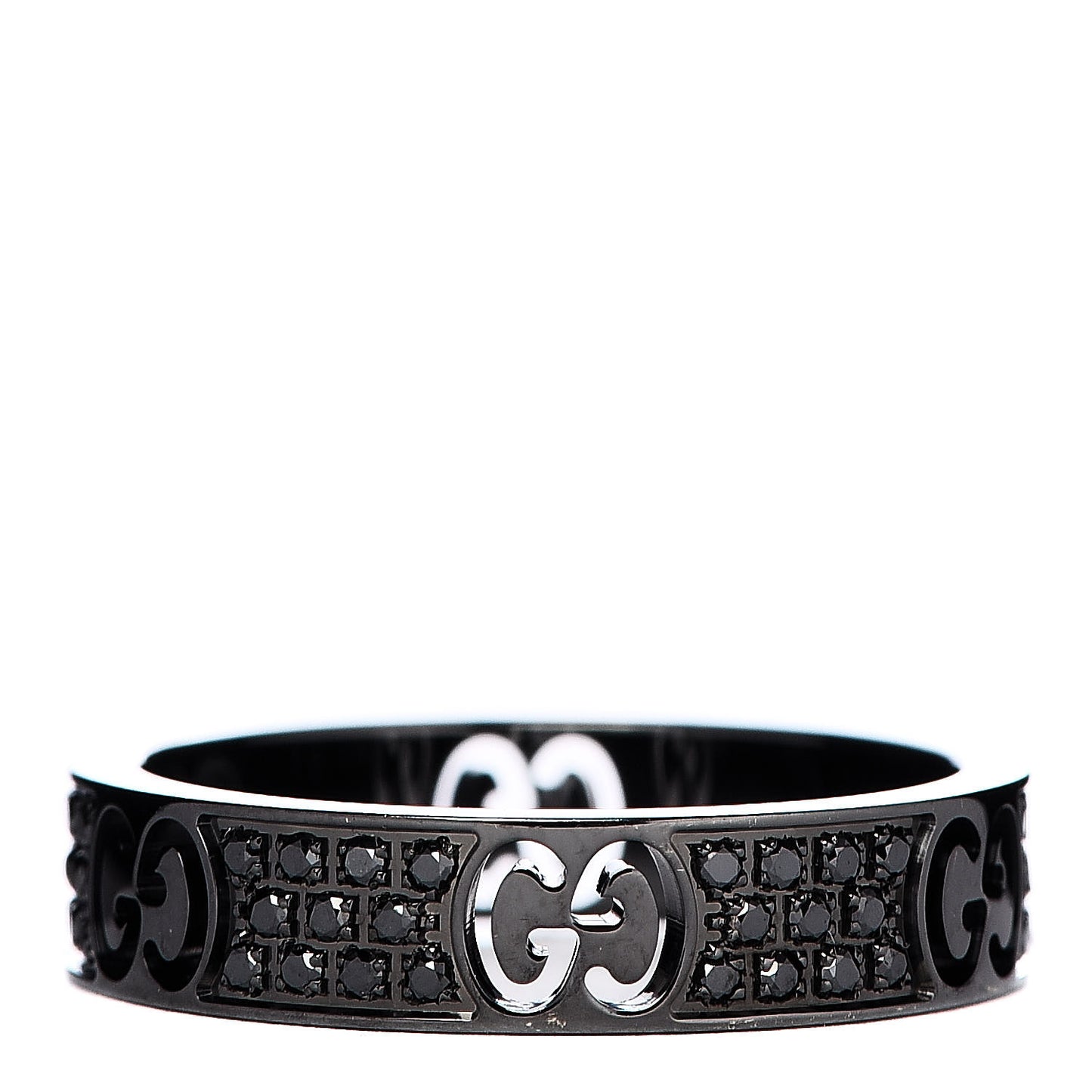 Ruthenium Black Diamond Icon Thin Band Ring 51 5.75