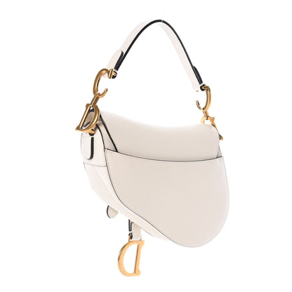 Christian Dior Grained Calfskin Mini Saddle Bag White 3 of 8