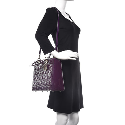 Christian Dior Patent Cannage Large Lady Dior Violet Purple 2 of 11