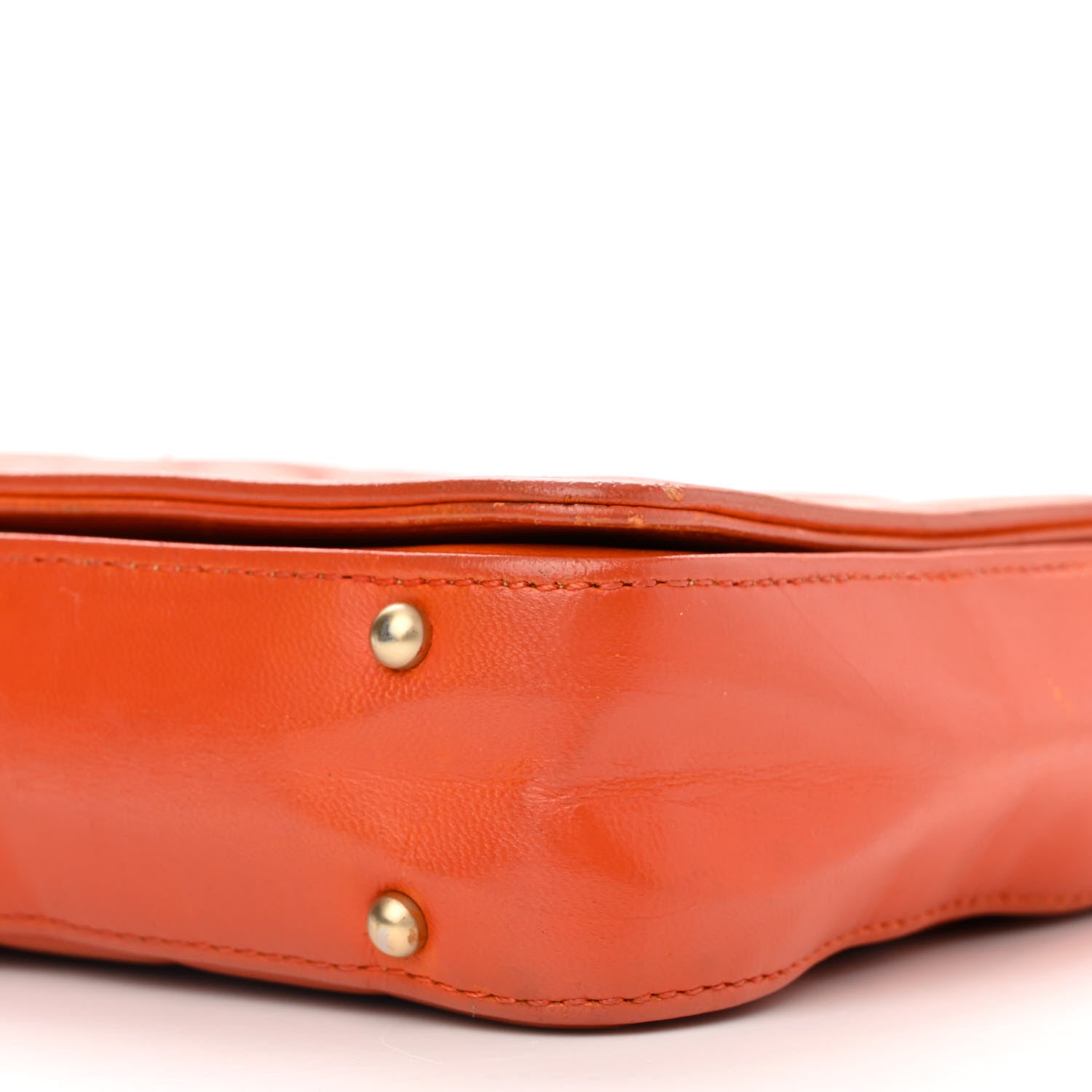 Chanel Lambskin Quilted CC Chocolate Bar Flap Orange 12 of 16