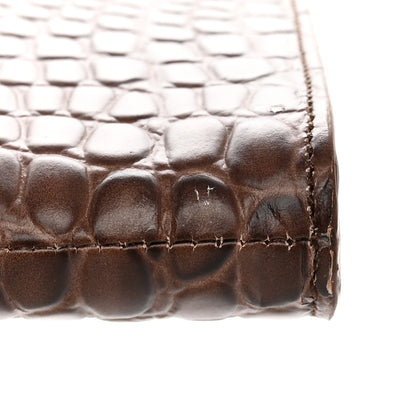 Alexander McQueen Calfskin Crocodile Embossed Knuckle Flat Clutch Light Pink 10 of 13