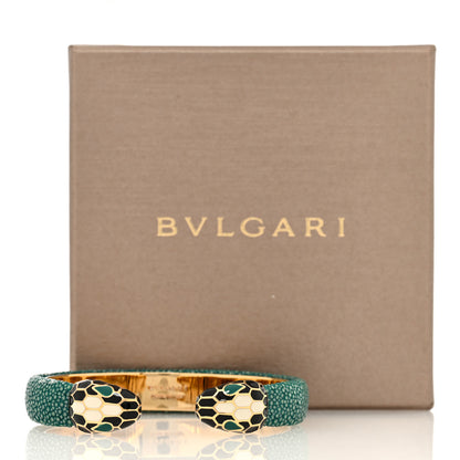 Bulgari Galuchat Serpenti Forever Bracelet Green 4 of 5
