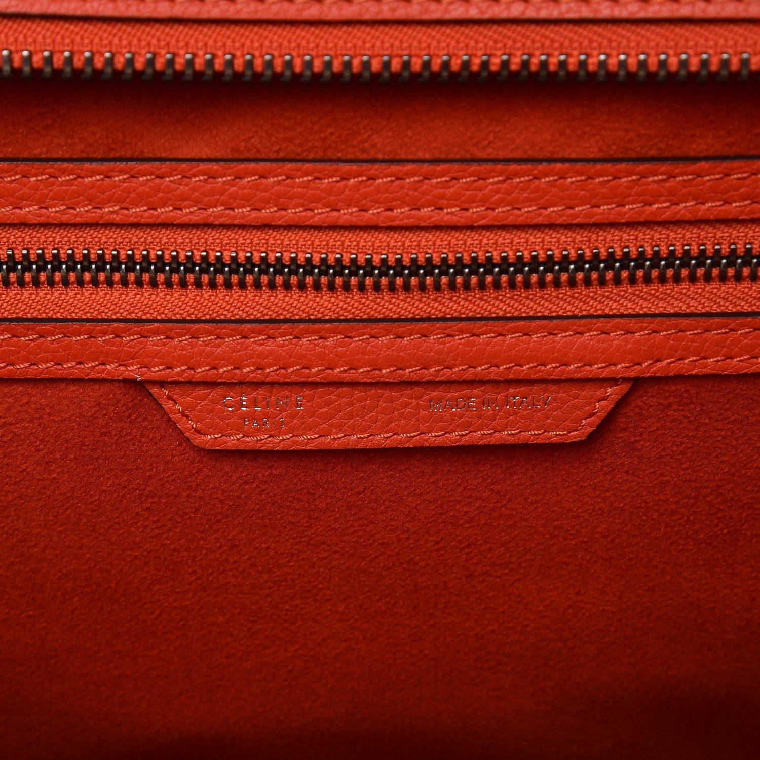 Celine Drummed Calfskin Mini Luggage Vermillion 6 of 10