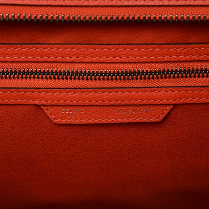 Celine Drummed Calfskin Mini Luggage Vermillion 6 of 10