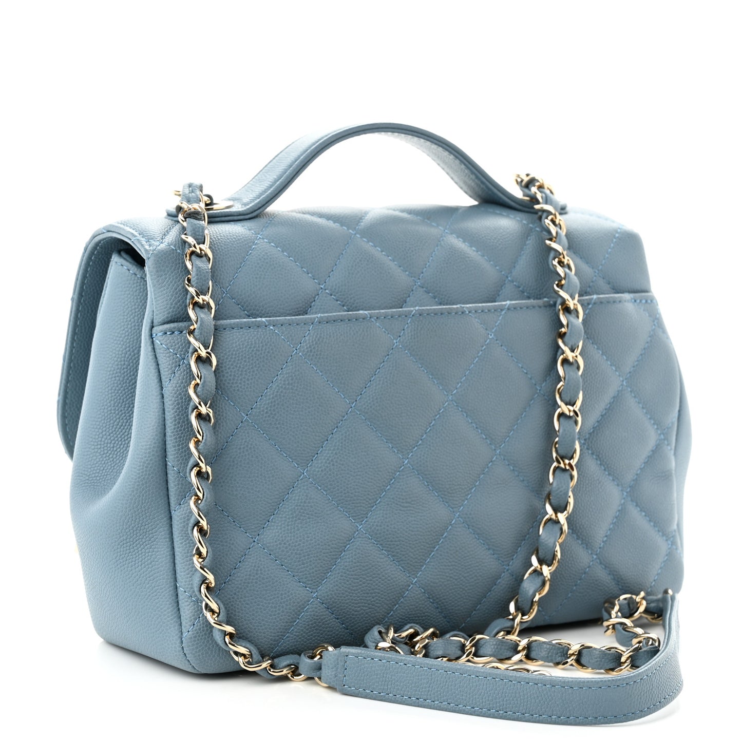 Caviar Quilted Medium Business Affinity Flap Blue