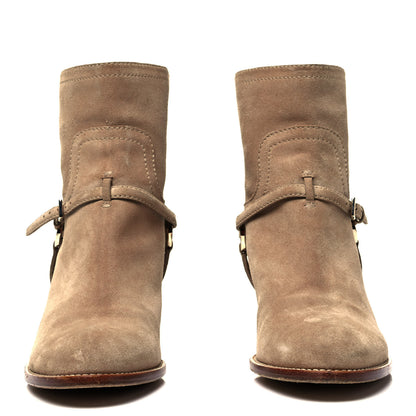Christian Dior Calfskin Suede Rider Ankle Boots 39.5 Beige 2 of 7
