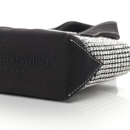Alexander Wang Mesh Crystal Rhinestone Mini Crusier Tote Black Silver 11 of 12