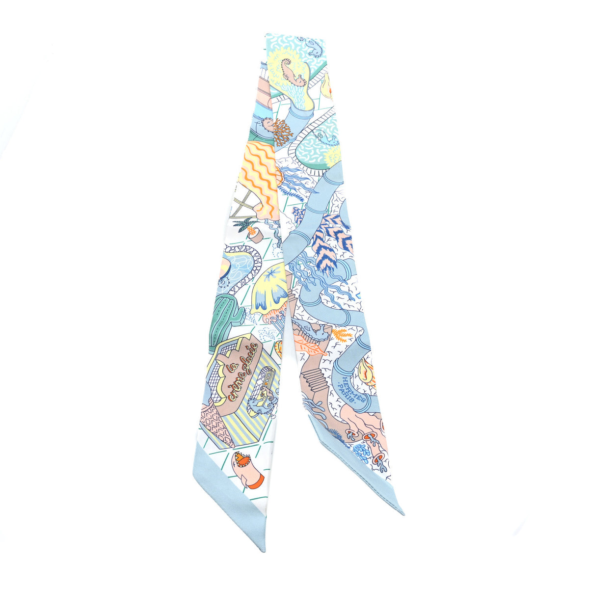 Silk Splash Park Twilly Vert De Gris Jaune Bleu