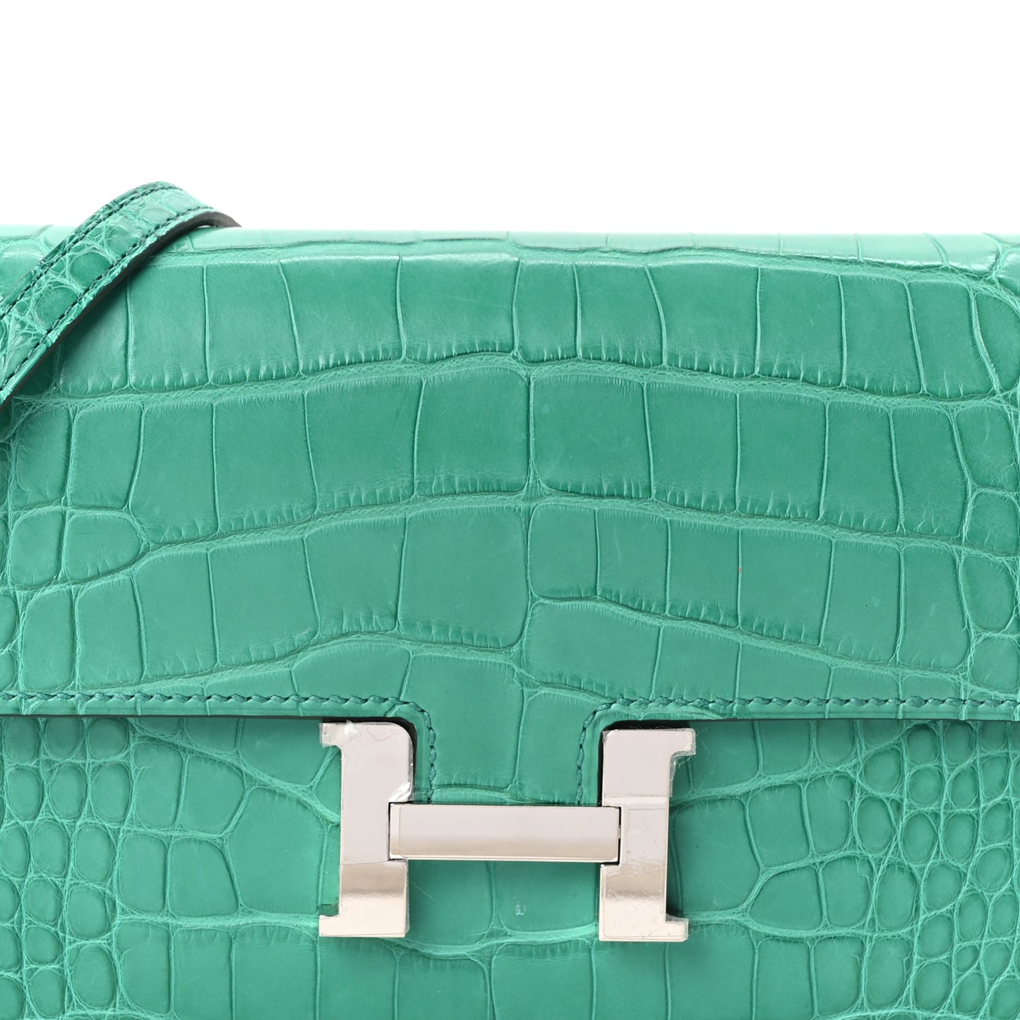 Matte Alligator Constance Long Wallet To Go Vert Jade