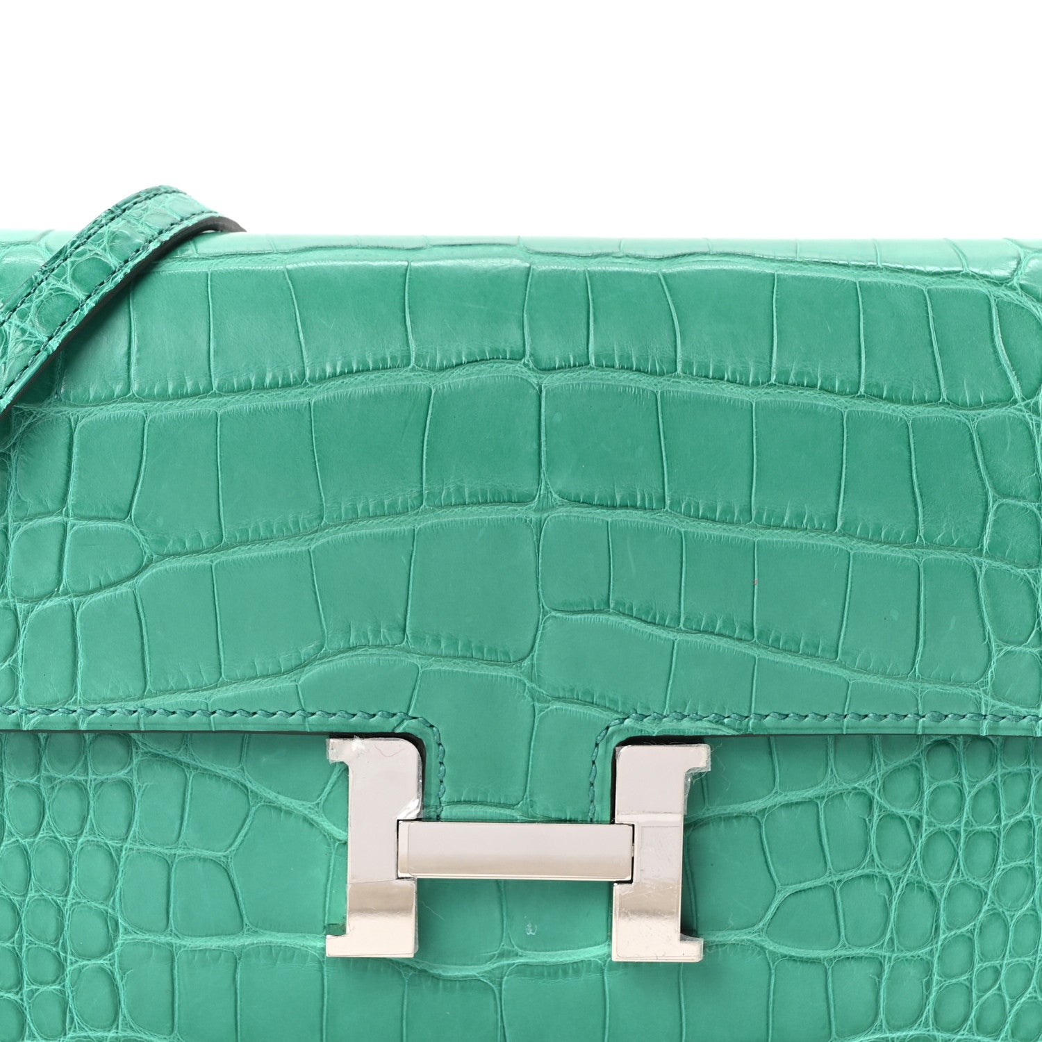 Hermes Matte Alligator Constance Long Wallet To Go Vert Jade 7 of 10