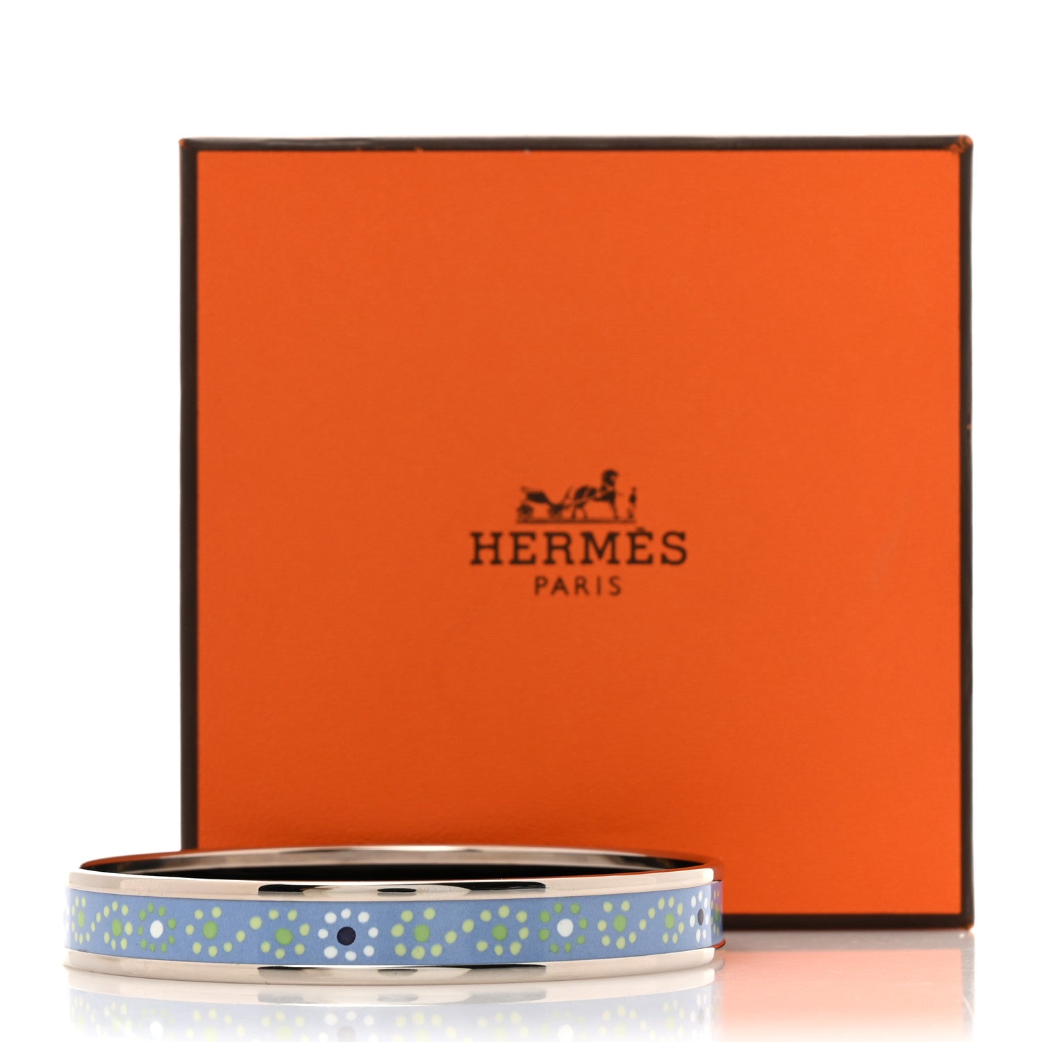 Hermes Enamel Printed Narrow Bracelet 70 Bleu 6 of 6