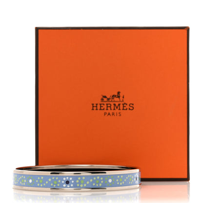 Hermes Enamel Printed Narrow Bracelet 70 Bleu 6 of 6