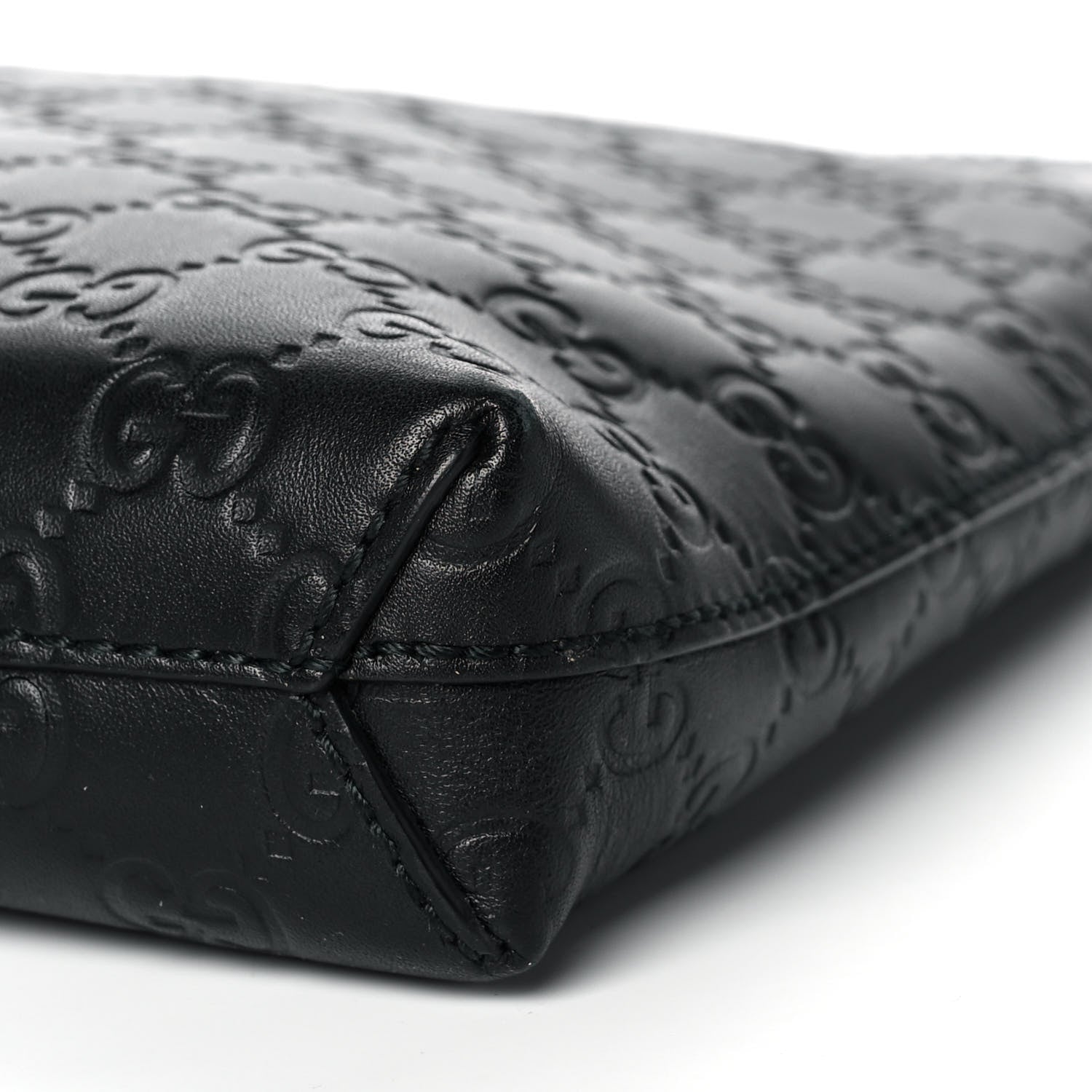 Gucci Guccissima Medium Flat Messenger Bag Black 11 of 15