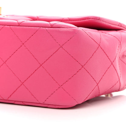 Chanel Lambskin Quilted Mini Rectangular Flap Fuchsia 9 of 9