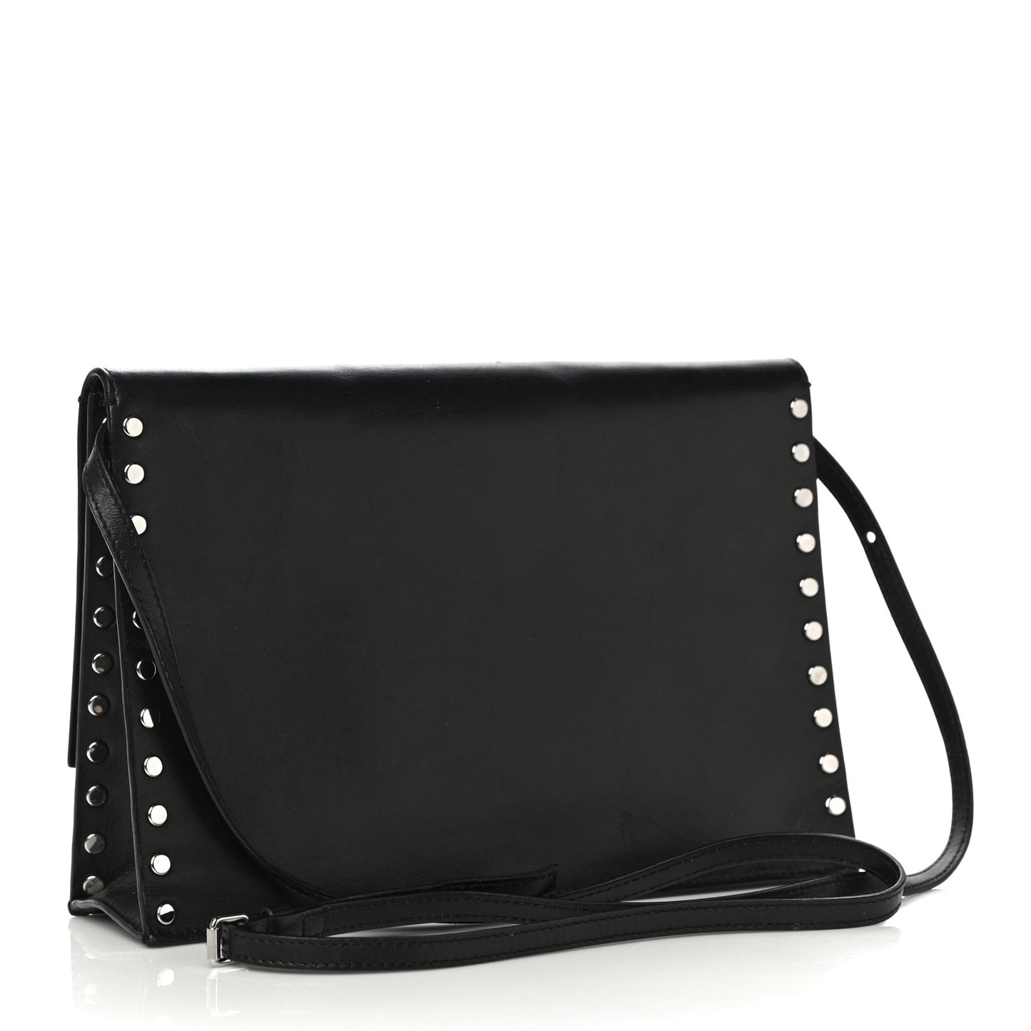 Calfskin Studded Small Lunch Bag Black