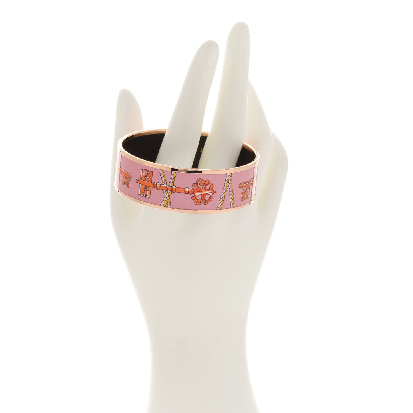 Enamel Printed Wide Les Cles Bracelet 70 Terre Orange