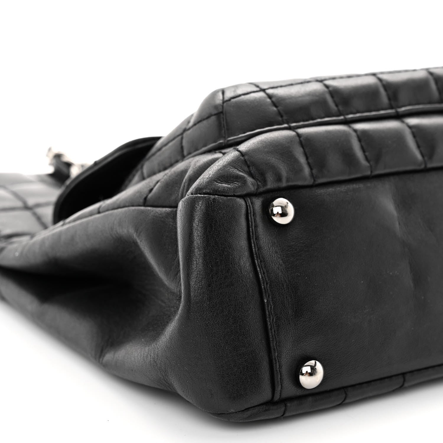 Chanel Lambskin Quilted Chocolate Bar Mademoiselle Shoulder Bag Black 9 of 11