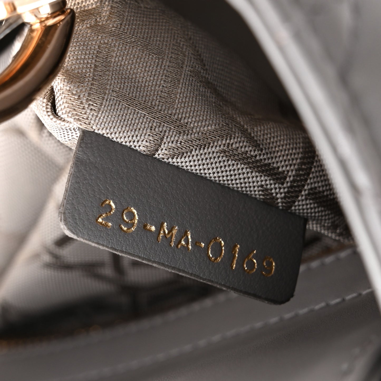 Lambskin Cannage Small Lucky Badges My Lady Dior Grey