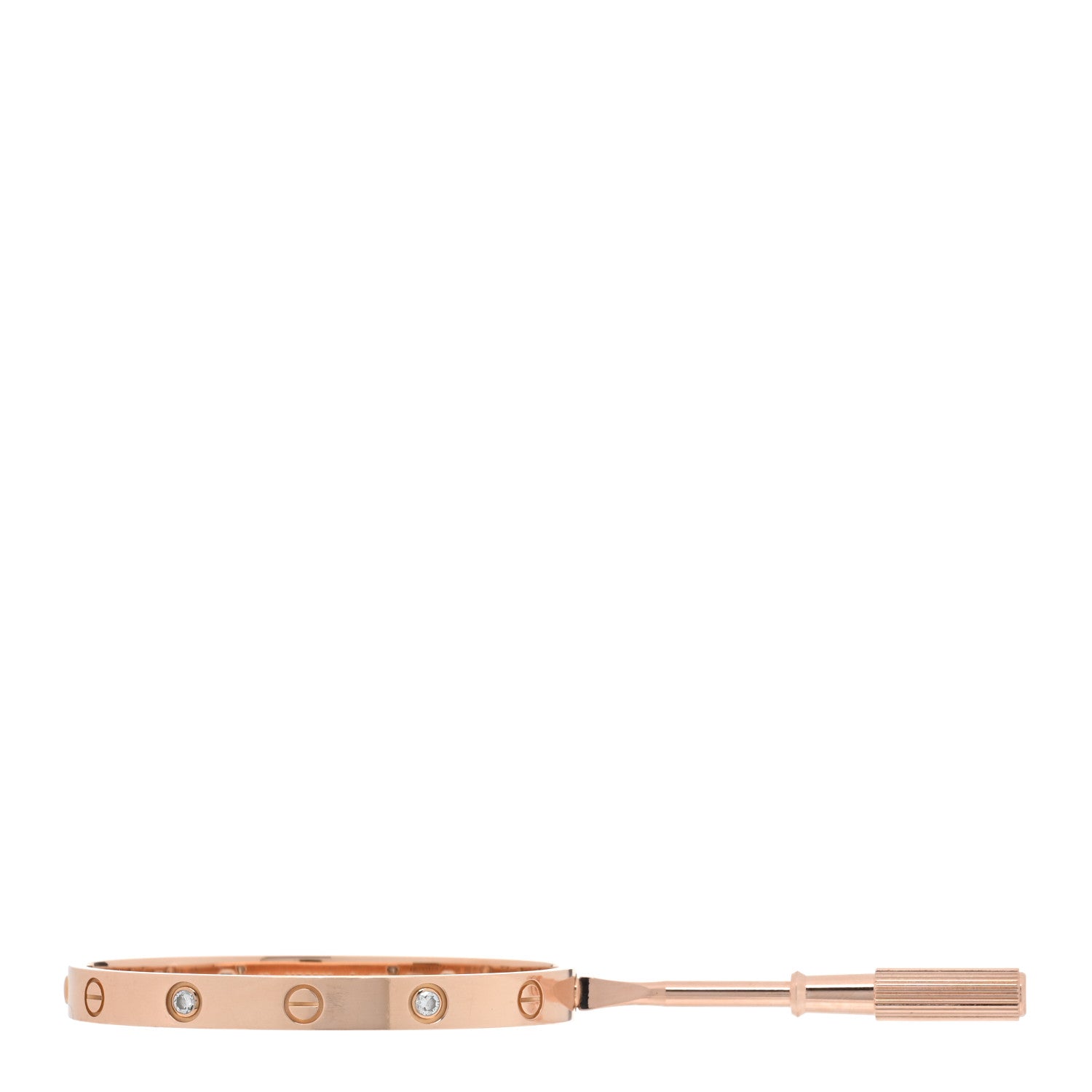 Cartier 18K Pink Gold 4 Diamond LOVE Bracelet 16 4 of 5