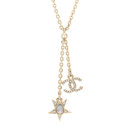 Chanel Crystal CC Star Necklace Gold 4 of 6
