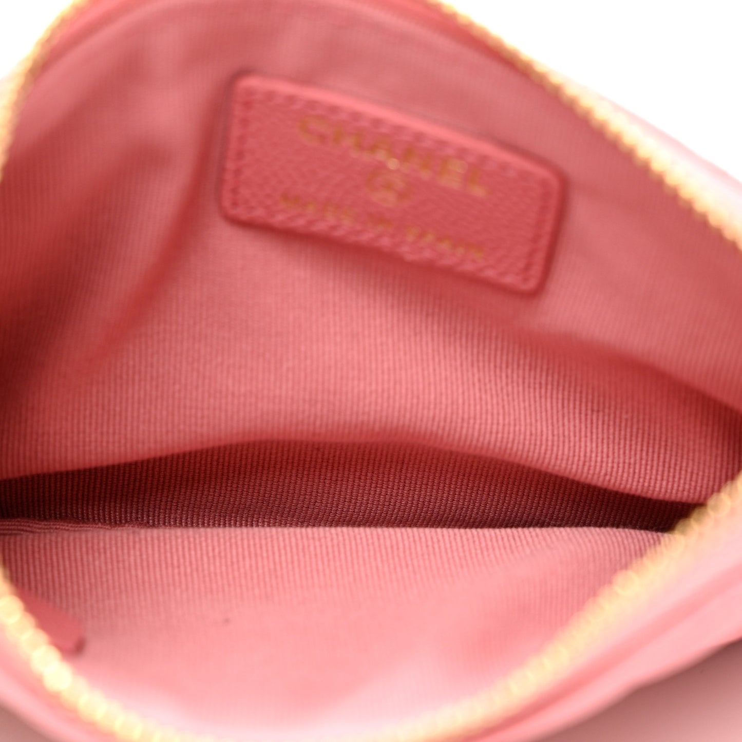 Caviar Quilted Small Cosmetic Case Dark Pink