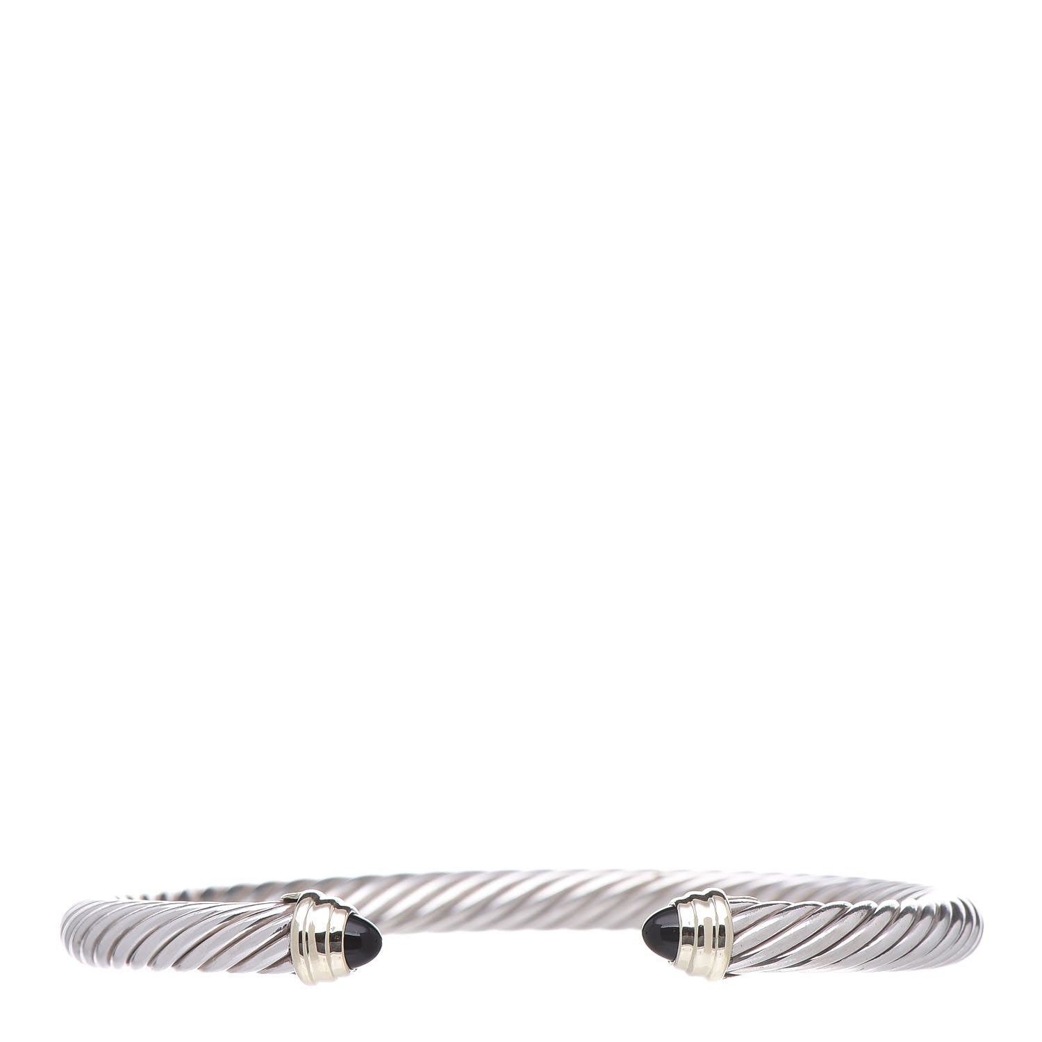 David Yurman Sterling Silver 14K Yellow Gold Black Onyx 5mm Cable Classics Petite Color Bracelet 1 of 5