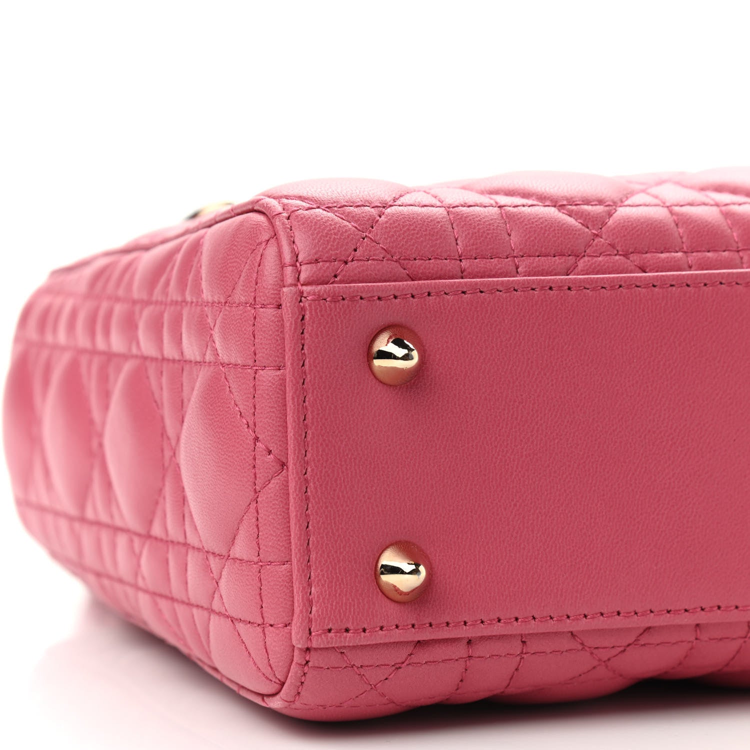 Christian Dior Lambskin Cannage Small Lady Dior Fraise 8 of 9