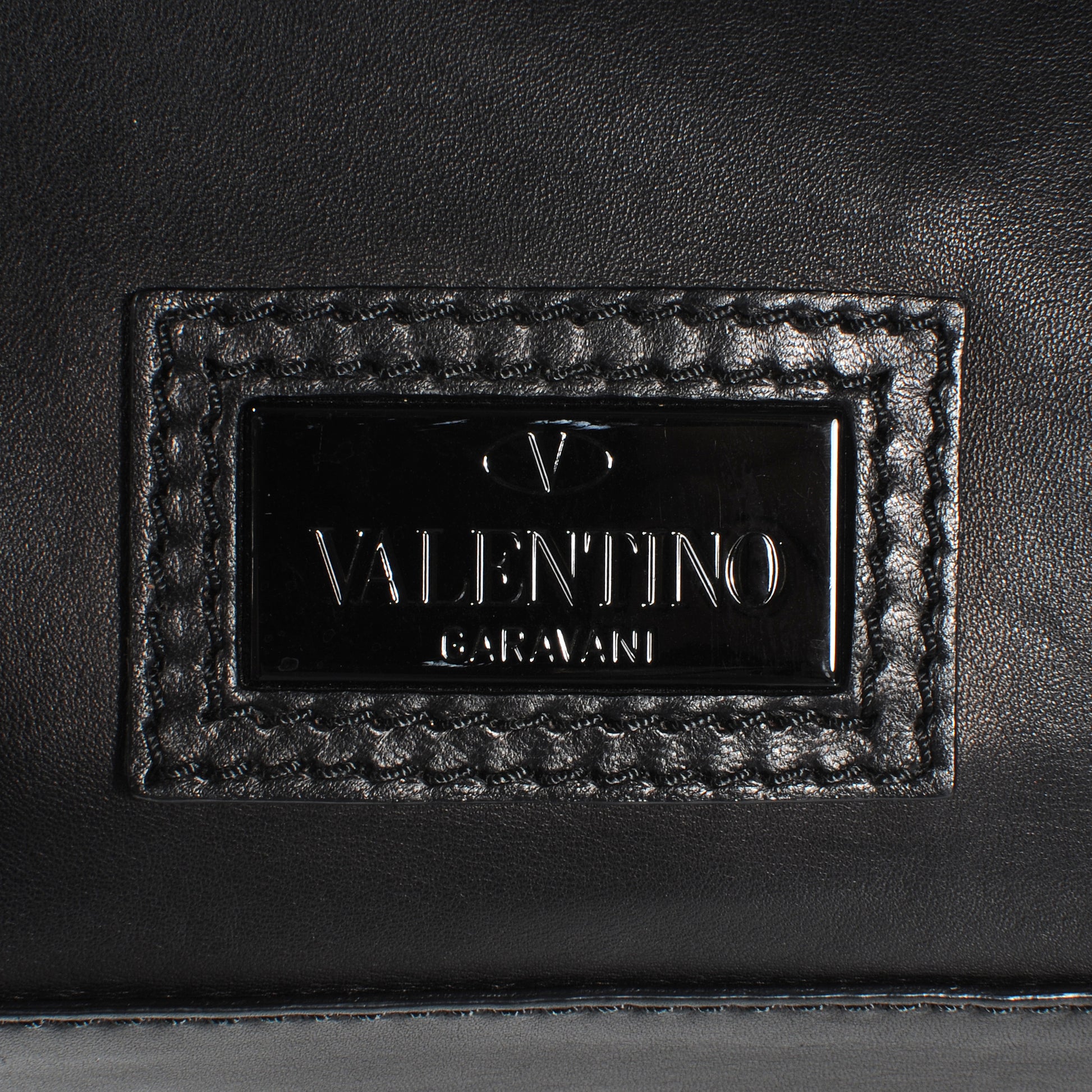 Valentino Garavani Nappa Leather Ruffled Hobo Black 6 of 9