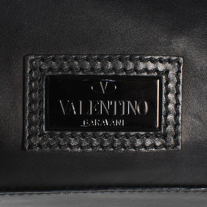 Valentino Garavani Nappa Leather Ruffled Hobo Black 6 of 9