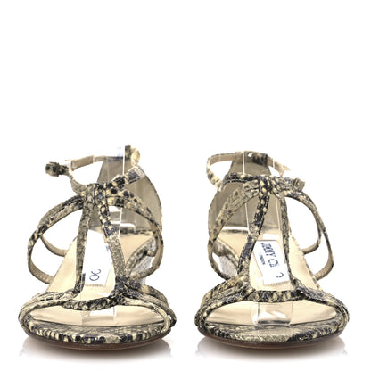 Jimmy Choo Snakeskin Sai 65 Sandals 37 Natural 3 of 13