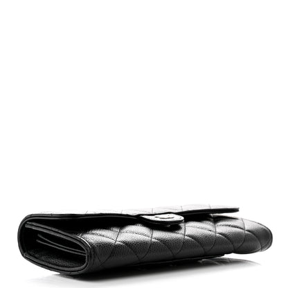 Chanel Caviar Quilted Large Gusset Flap Wallet Black 4 of 10