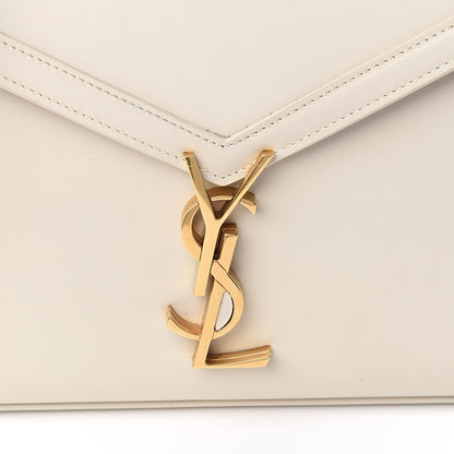 Saint Laurent Smooth Calfskin Medium Classic Monogram Cassandra Top Handle Crema Soft Rouge Legion 10 of 11