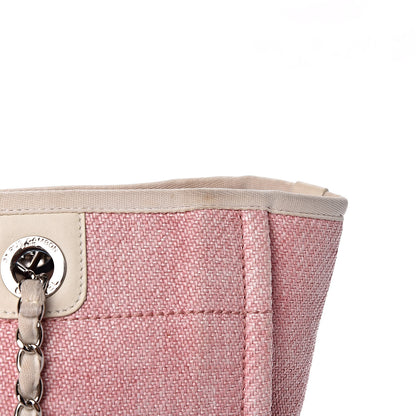 Chanel Woven Straw Raffia Small Deauville Tote Pink 10 of 17