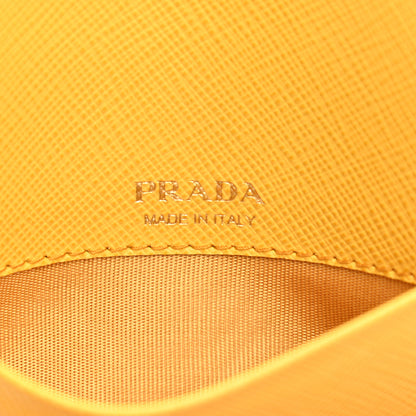 Prada Saffiano Metal Zip Card Holder Soleil 6 of 6
