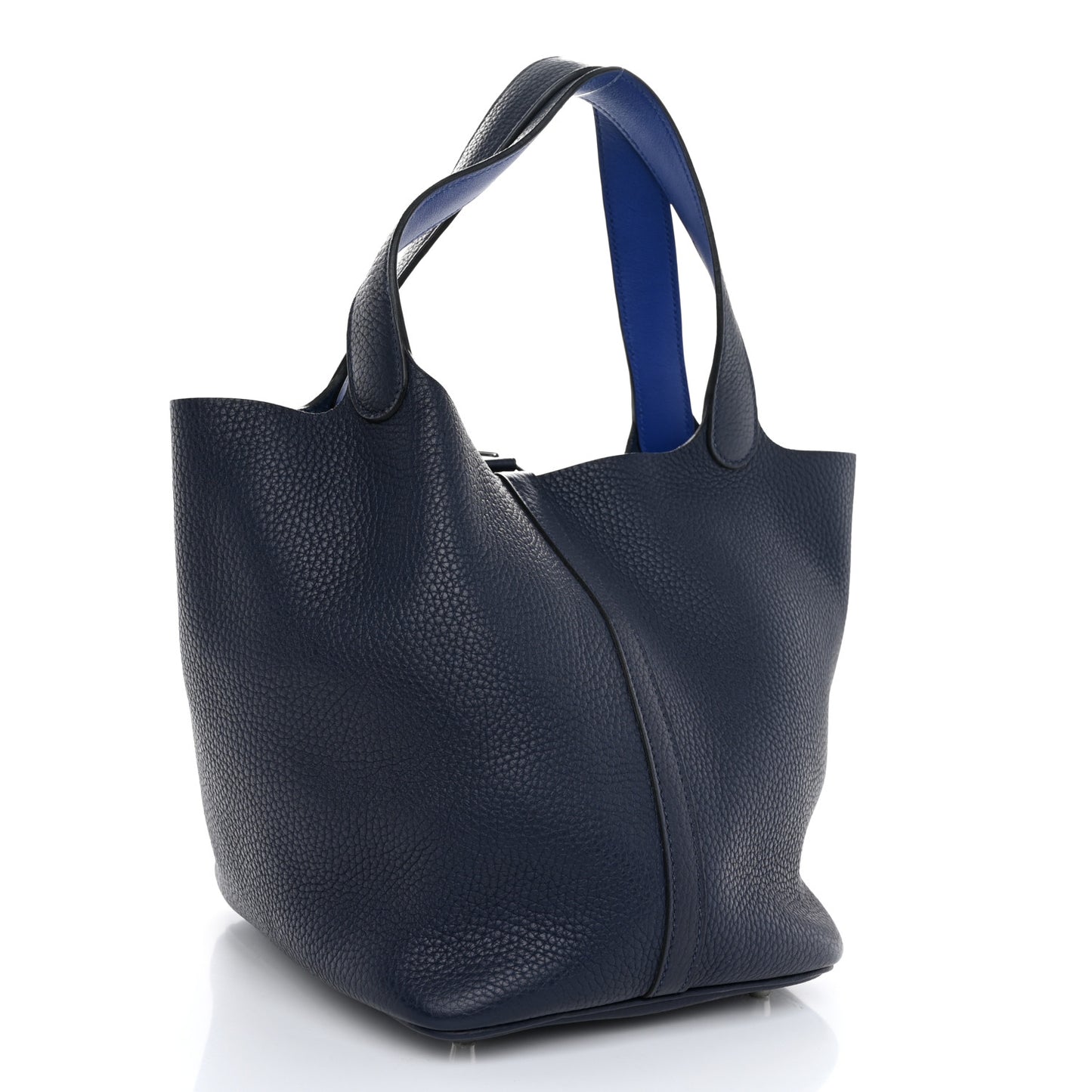 Taurillon Clemence Swift Eclat Picotin Lock 22 MM Bleu Nuit Bleu Electrique