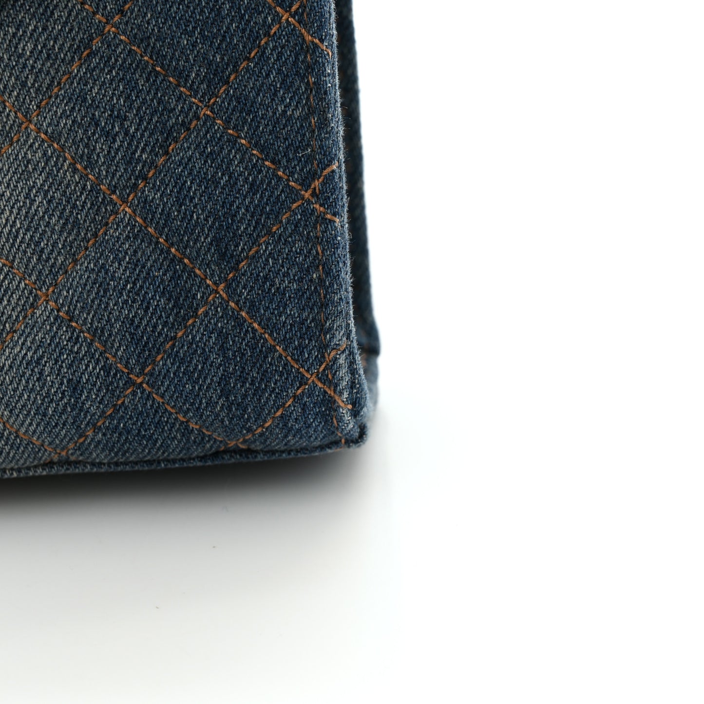 Denim Mixed Matelasse Triquilt Medium Monogram Envelope Satchel Blue